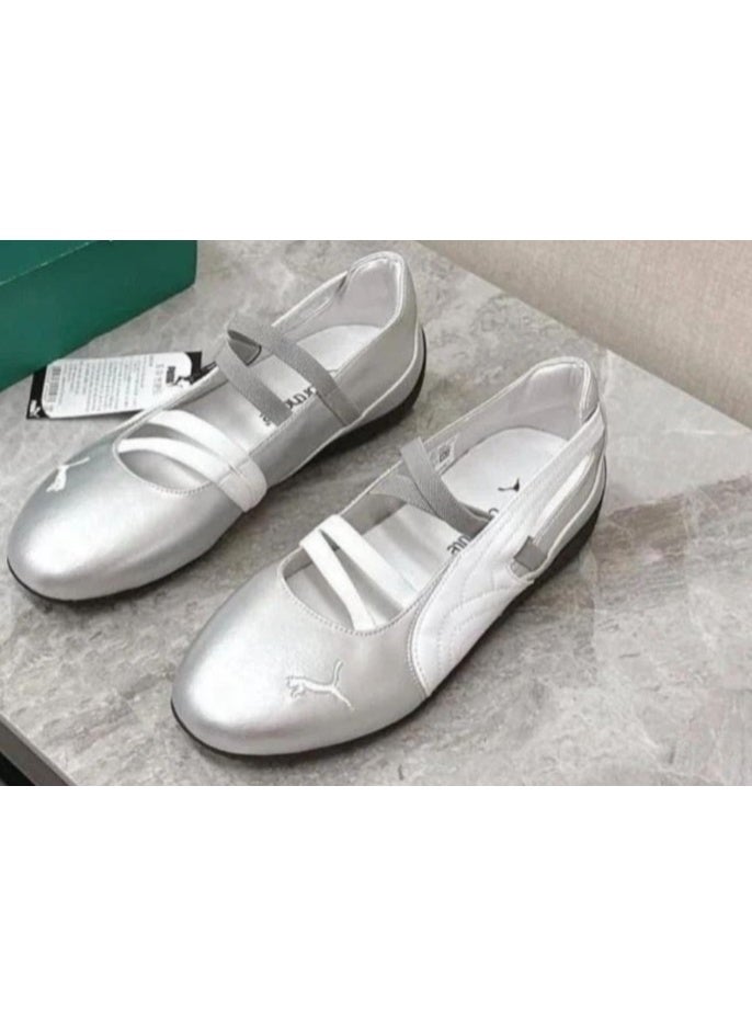 PUMA Chaussons de ballet Speedcat pour femmes - Argent brillant - Chaussures confortables et élégantes - Image 4