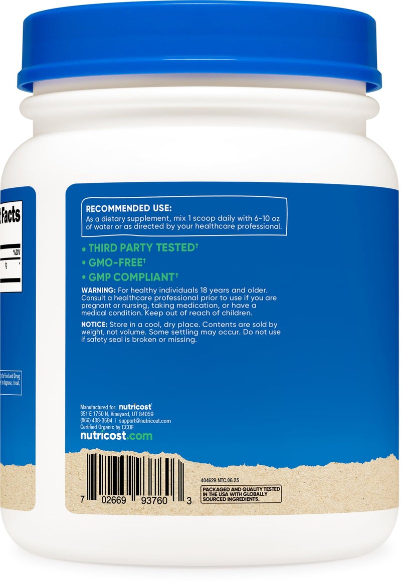 Nutricost Organic Wheatgrass Powder 1 LB - Non-GMO Superfood - Image 4