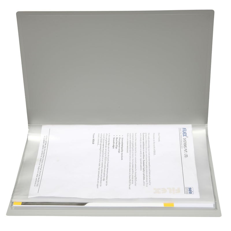 VAVIA Plastic 40 Pocket Display Legal Size Tough & Durable Leaf File Clear Book File Display File Display File (40 Pocket Grey Legal Size) - Image 2
