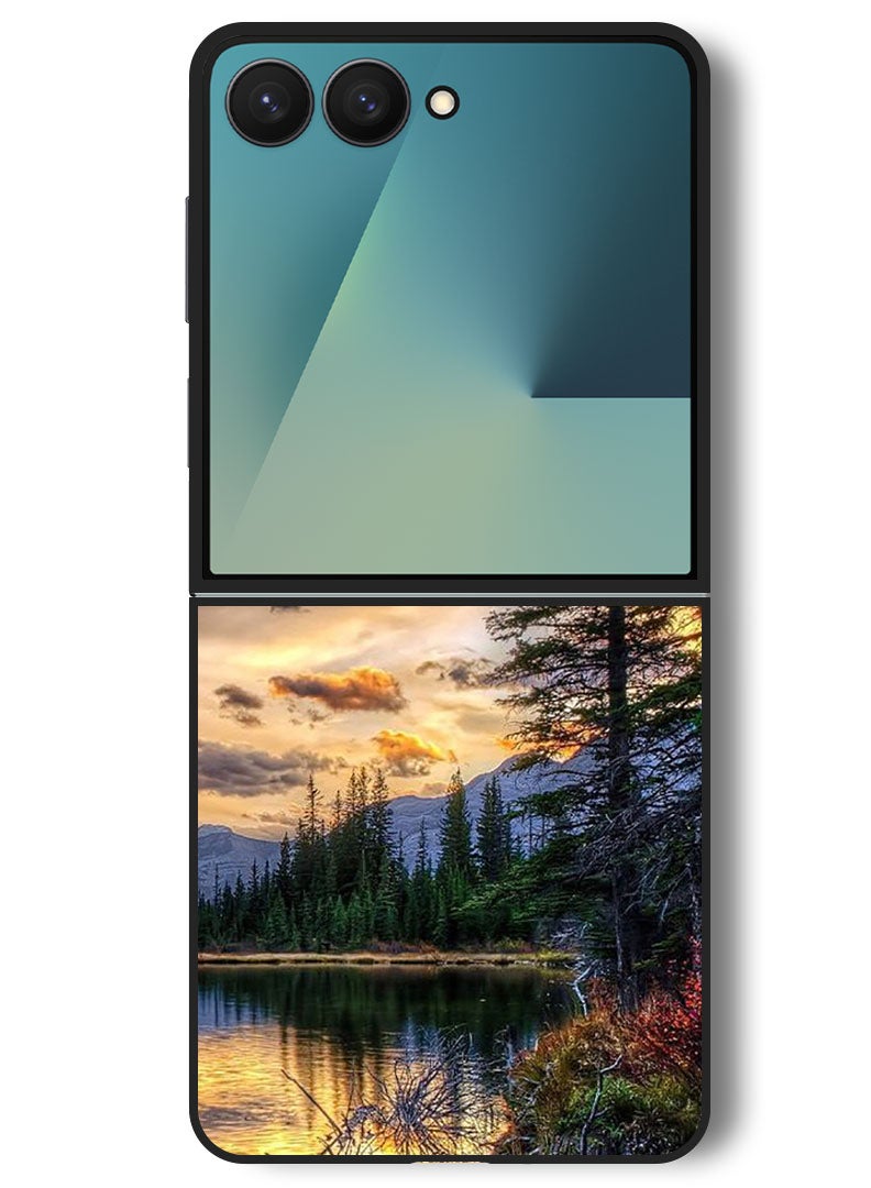 Theodor Case Compatible with Samsung Galaxy Z Flip 7 - 6.9 Inch Protection Shockproof Bumper Cover Nature - Image 1