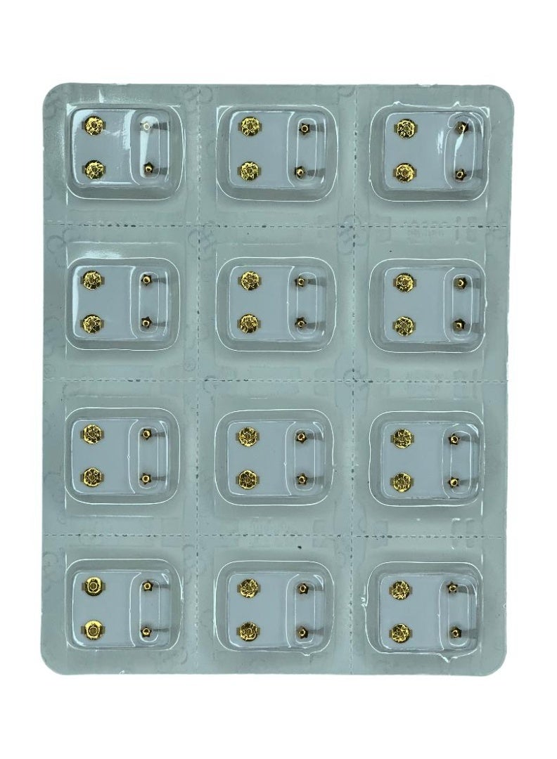 Influence Germany Golden Star Stud Earrings – 12 Pairs Multipack - Image 3
