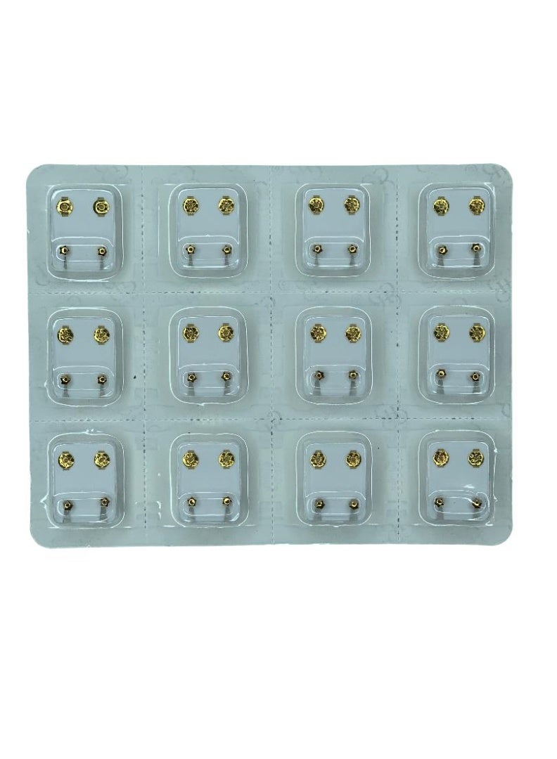 Influence Germany Golden Star Stud Earrings – 12 Pairs Multipack - Image 1