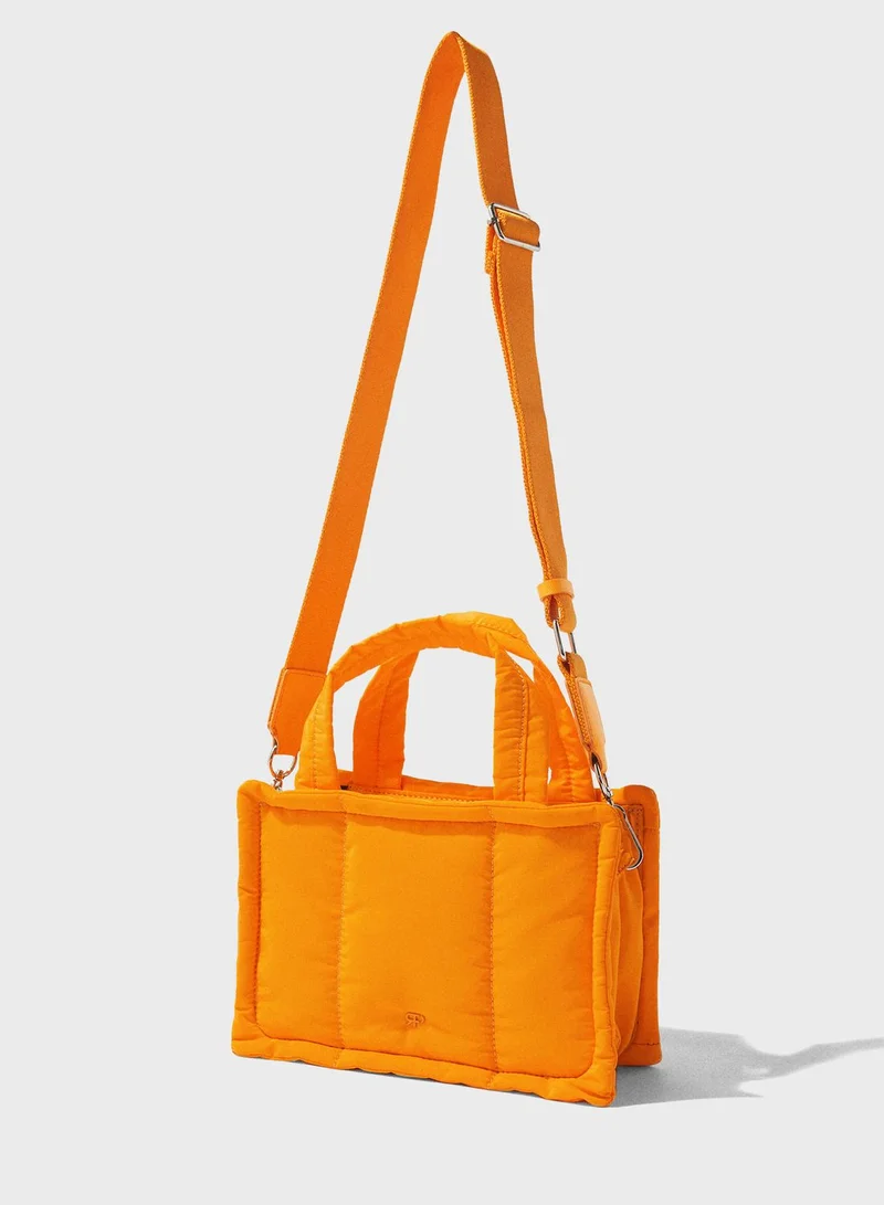 PARFOIS Nylon Quilted Tote Bag