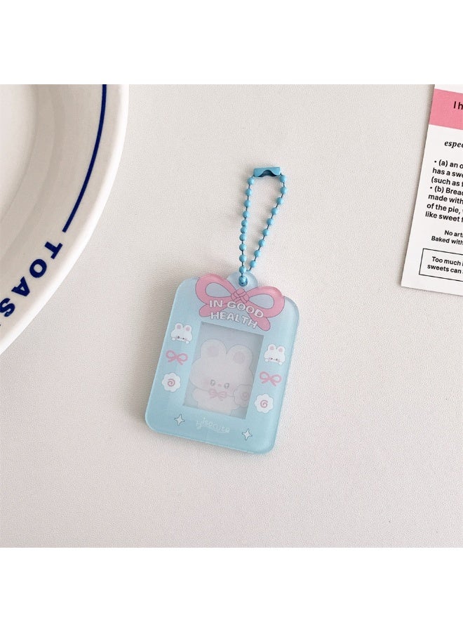 NIBEMINENT 1 - Piece Acrylic Bow Kpop Photo Card Holder Pendant Key Chain ID Badge Holder ID Card Holder Photo Card Protector for School ID Office ID Access Card for Women Girls - Image 1