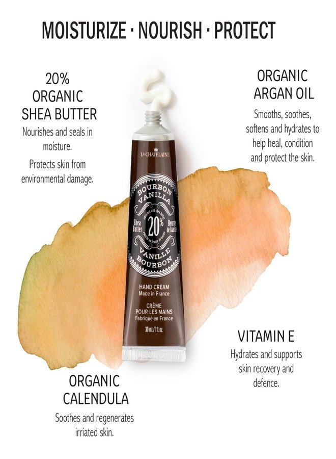 La Chatelaine 20% Shea Butter Hand Cream Travel Size, Men, Unisex, Organic Argan Oil, Moisturizing, Nourishing, Extra-Rich Hand Lotion, Made in France, Paraben Free, 1 oz / 30ml (Bourbon Vanilla) - Image 2