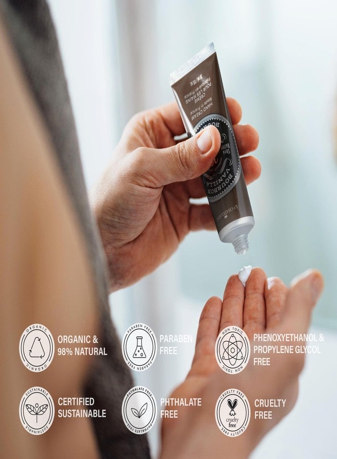 La Chatelaine 20% Shea Butter Hand Cream Travel Size, Men, Unisex, Organic Argan Oil, Moisturizing, Nourishing, Extra-Rich Hand Lotion, Made in France, Paraben Free, 1 oz / 30ml (Bourbon Vanilla) - Image 3