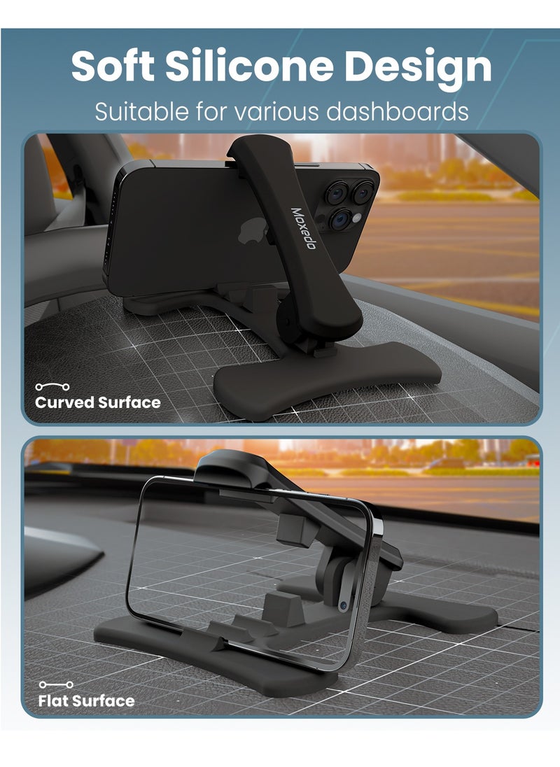 Moxedo Moxedo Universal Car Phone Holder Bendable Phone Mount Suitable for Various Dashboard for Curved and Flat Surface Compatible for iPhone, Samsung & All Phones  - Image 2
