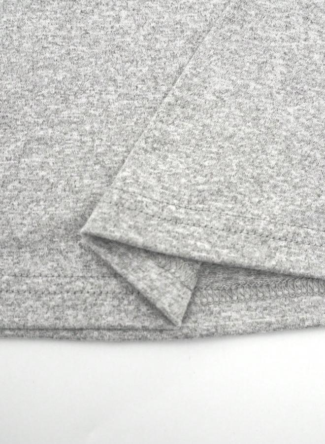 Take Two Grey Bow Print Mini Polo T-Shirt Dress with Short Sleeves - Image 5
