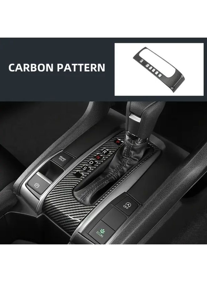 Carbon Fiber Gear Shifter Trim Cover Sticker For 2016 2021 Civic 10th Gen Sedan - Image 4
