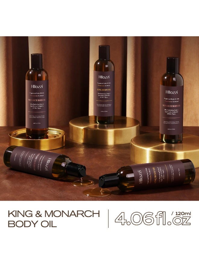 Hllozzi Fragrance Body Care Set | Pheromone Fragrance Body Oil + Body er | Sandalwood, Amber, Leather Notes | Moisturizing and Long-Lasting Fragrance Set 120ML - Image 5