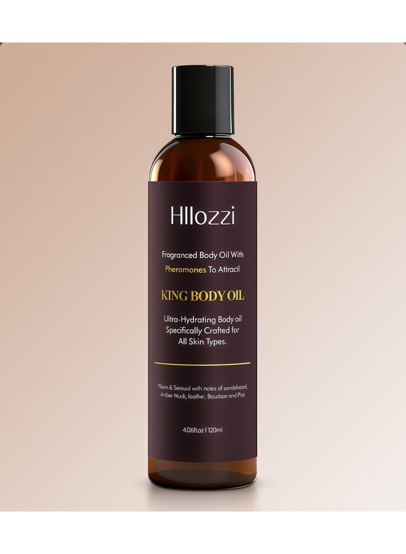 Hllozzi Fragrance Body Care Set | Pheromone Fragrance Body Oil + Body er | Sandalwood, Amber, Leather Notes | Moisturizing and Long-Lasting Fragrance Set 120ML - Image 3