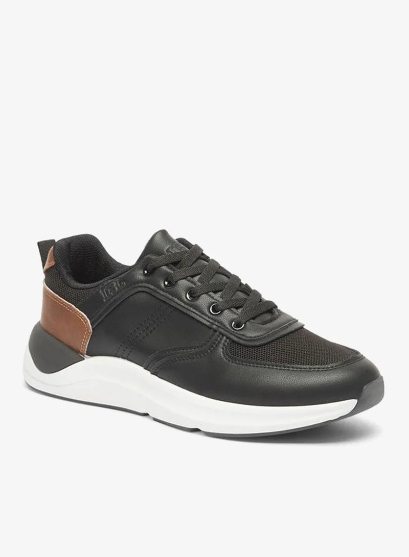 Men's Panelled Sneakers with Lace-Up Closure