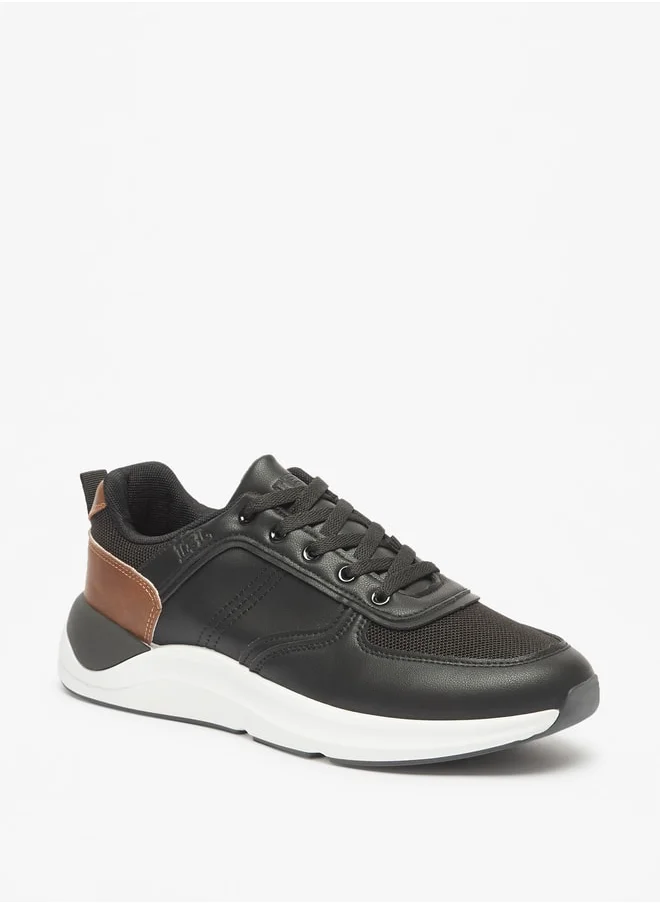 ال بي ال من شو اكسبرس Men's Panelled Sneakers with Lace-Up Closure