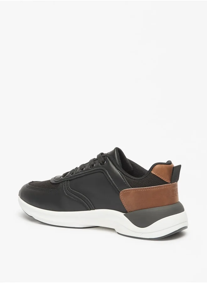 ال بي ال من شو اكسبرس Men's Panelled Sneakers with Lace-Up Closure