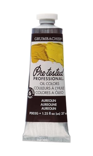 Grumbacher Pre-Tested Oil Paint, 37ml/1.25 Ounce, Aureolin (P003G) - Image 1