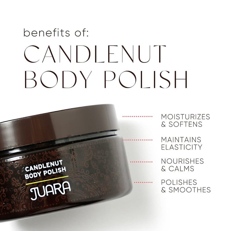 JUARA Candlenut Body Polish - 2-in-1 Exfoliating Body Scrub with Candlenut Oil, Rice Bran & Walnut Shell - Moisturizing Body Exfoliator, No Water Needed, Indonesian Jamu, 7.5 oz - Image 3