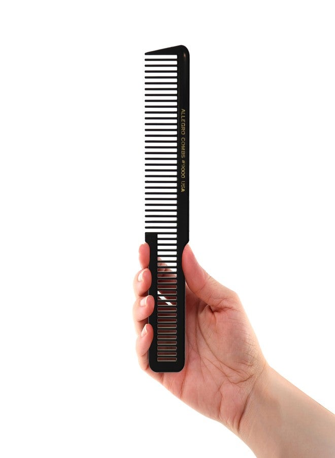 Allegro Combs 9000 Clipper Blending Cutting Wide Teeth Hair Comb For Fading Barbers Hairstylist Men Women Shower Comb Shampoo Styling 1 Piece (Black) - Image 1