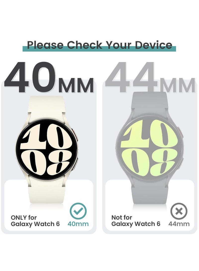 Glass Case Compatible with Samsung Galaxy Watch 6 40MM Smartwatch Case Accessories, All Around Hard PC Scratched Resistant Full Protective Cover for Samsung Galaxy Watch 6 40MM,Silver  - Image 2