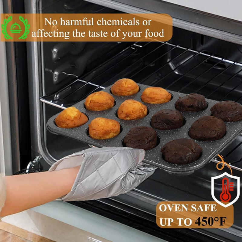 Walooza Muffin Cupcake Pan, Nonstick 12 Cupcake Tray, Cheesecake Pan for Baking - Image 5