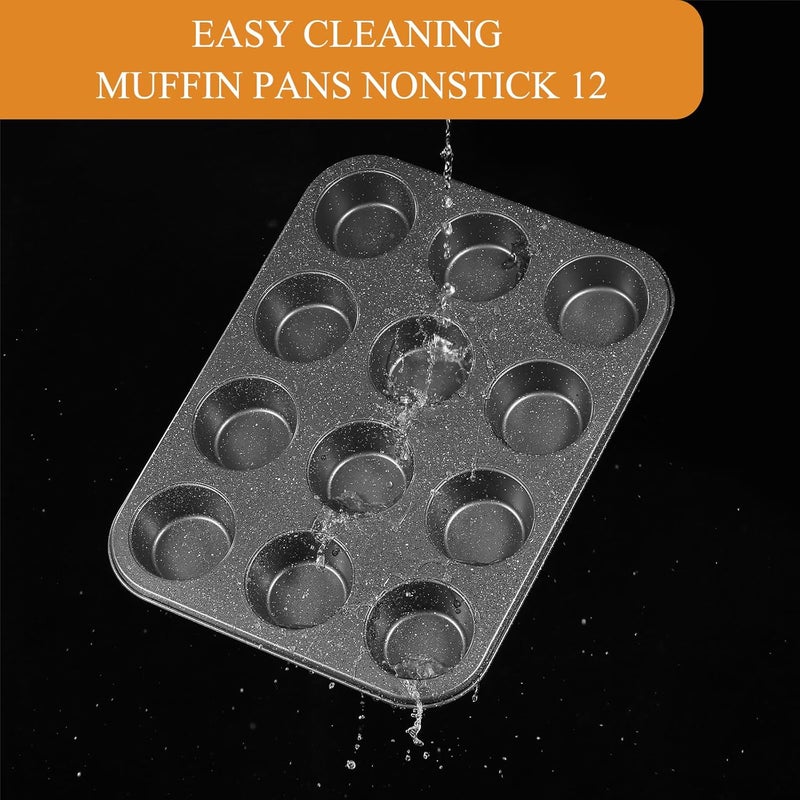 Walooza Muffin Cupcake Pan, Nonstick 12 Cupcake Tray, Cheesecake Pan for Baking - Image 4