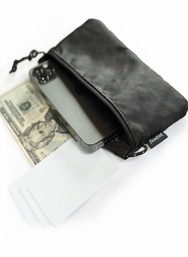 Flowfold Creator 100% Recycled Material Zipper Wallets for Women - Wallet with Phone Pouch & Wristlet Pouch Wallets Made in USA (Black, Recycled Material) - Image 3