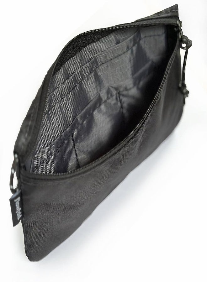 Flowfold Creator 100% Recycled Material Zipper Wallets for Women - Wallet with Phone Pouch & Wristlet Pouch Wallets Made in USA (Black, Recycled Material) - Image 4