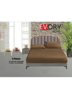 EVORY HOME King Size Bedding Velvet Fitted Bed Sheet With 2 Pillow Cover Case 200x200  - Image 1
