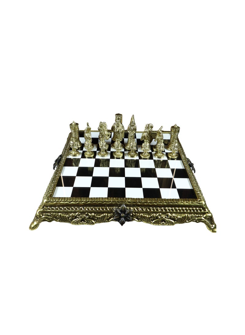 Handmade Solid Brass Chess Set - Gold & Antique Finish, 5.5 kg - Image 4