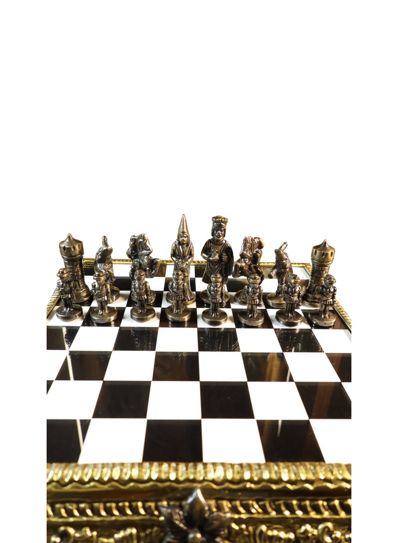Handmade Solid Brass Chess Set - Gold & Antique Finish, 5.5 kg - Image 2
