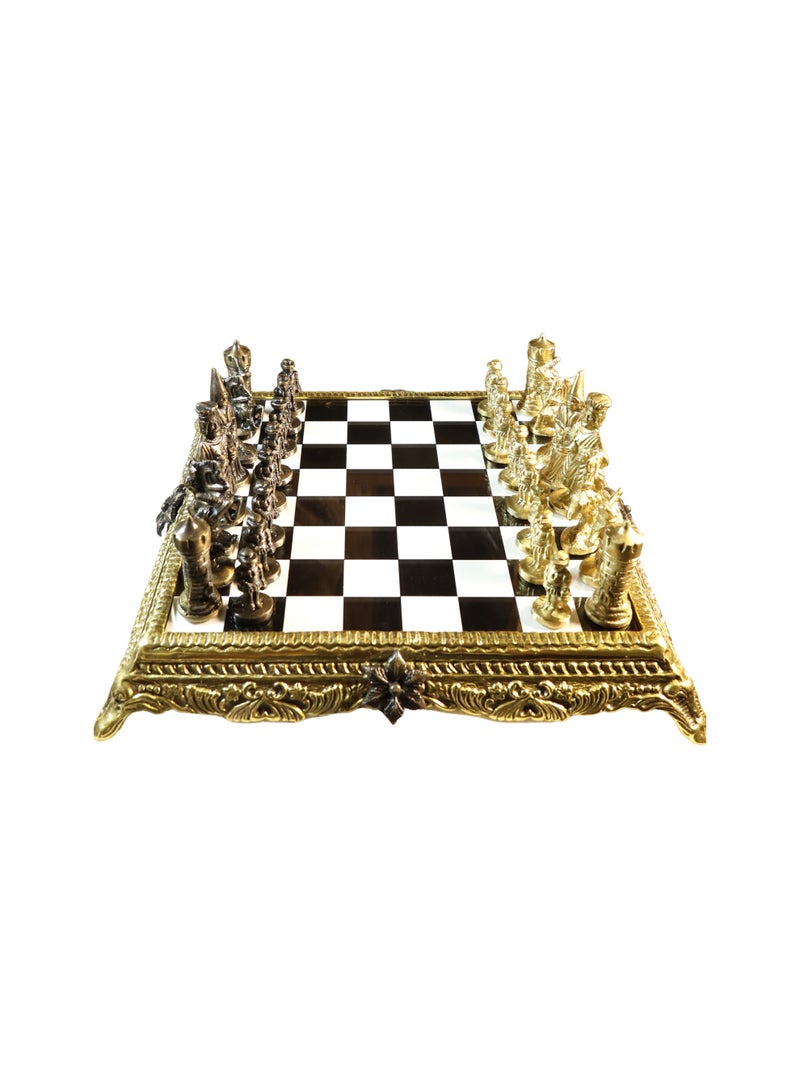 Handmade Solid Brass Chess Set - Gold & Antique Finish, 5.5 kg - Image 1