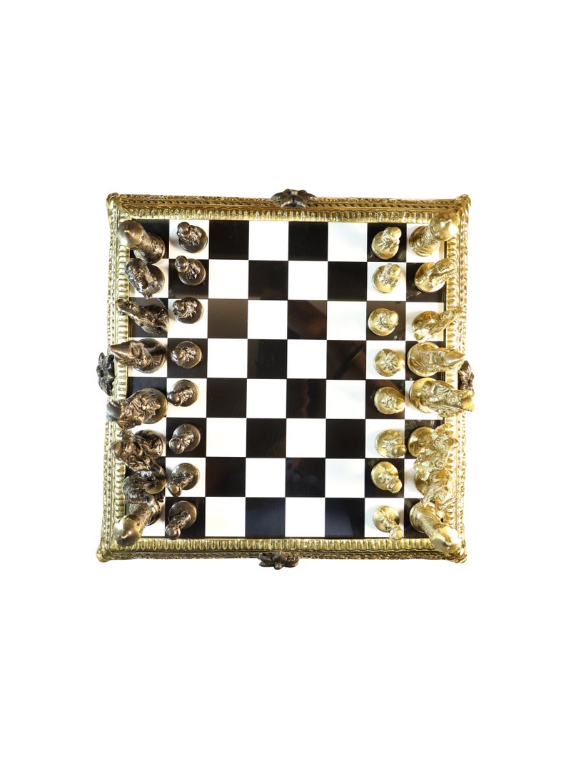 Handmade Solid Brass Chess Set - Gold & Antique Finish, 5.5 kg - Image 3