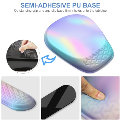 Laokiiy Mouse Pad with Wrist Rest, Comfortable Memory Foam Wrist Rest for Computer Keyboard, Ergonomic Mouse Pad Set for Easy Typing & Pain Relief - Gradient Blue Pink - Image 4