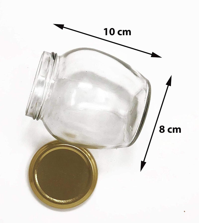 COTIT Transparent Glass Jar and Container Air Tight Black Lid for Kitchen 400 ml Mataki Glass Jar with Airtight Metal Lid (6) - Image 4
