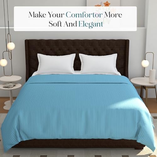 Fresh From Loom 180 Tc Microfiber Premium AC Comforter Cover – King Size All Season Razzai Quilt Cover Blanket Cover for King Bed with Zipper (Aqua, Size- 90x100 Inch) - Image 5