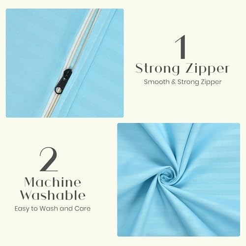 Fresh From Loom 180 Tc Microfiber Premium AC Comforter Cover – King Size All Season Razzai Quilt Cover Blanket Cover for King Bed with Zipper (Aqua, Size- 90x100 Inch) - Image 2