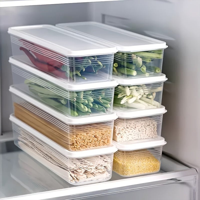 12pcs (6 Lids + 6 Boxes) Rectangular Storage Box. with Lid. Sealed Freezer Container. Reusable. Refrigerator Storage. Save Refrigerator Space. Large Capacity Design. Suitable for Onions, Cilantro, Garlic, Noodles, Eggs, Etc. Christmas/Halloween Gift - Image 5