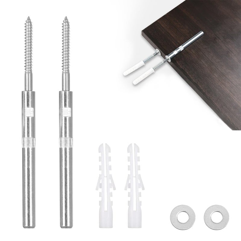 Serplex 2Pcs Concealed Floating Shelf Brackets IronCarbon Alloy WallMounted Invisible Bracket Shelf Supporter Bookshelf Hidden Fixed Bracket for DIY Custom Wall Floating Board Shelves - Image 1