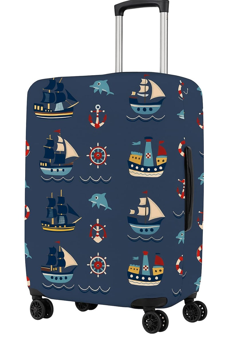 NT CREATION Printed Luggage Cover for Traveling Bag & Suitcase - Stretchable & Scratchproof Trolley Protector with Velcro Lock & Lightweight Washable Material(Suitcase Bag Not Included, Only Cover in Product) - Image 2