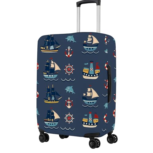 NT CREATION Printed Luggage Cover for Traveling Bag & Suitcase - Stretchable & Scratchproof Trolley Protector with Velcro Lock & Lightweight Washable Material(Suitcase Bag Not Included, Only Cover in Product) - Image 1