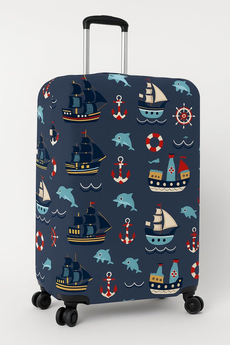 NT CREATION Printed Luggage Cover for Traveling Bag & Suitcase - Stretchable & Scratchproof Trolley Protector with Velcro Lock & Lightweight Washable Material(Suitcase Bag Not Included, Only Cover in Product) - Image 3