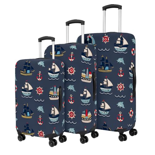 NT CREATION Printed Luggage Cover for Traveling Bag & Suitcase - Stretchable & Scratchproof Trolley Protector with Velcro Lock & Lightweight Washable Material(Suitcase Bag Not Included, Only Cover in Product) - Image 5