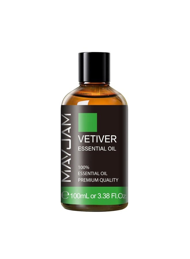 MAYJAM Vetiver Essential Oil 100ML/3.38FL.OZ, MAYJAM Premium Grade Vetiver Oil Essential Oil for Diffuser, Vetiver Aromatherapy Oils for Candles, Soaps - Image 2
