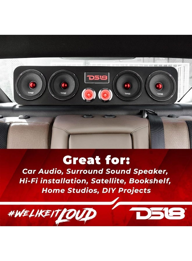 DS18 DS18 PRO-X5.4BM Loudspeaker - 5.25", Midrange, Red Aluminum Bullet, 300W Max, 150W RMS, 4 Ohms - Premium Quality Audio Door Speakers for Car or Truck Stereo Sound System (1 Speaker) - Image 5