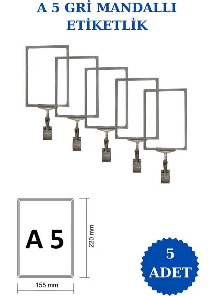 İstanbul Manken Istanbul Model 5 Pieces A5 Latch Shelf Tag Basket Tag Framed Tag Holder Donkey Hanger Tag