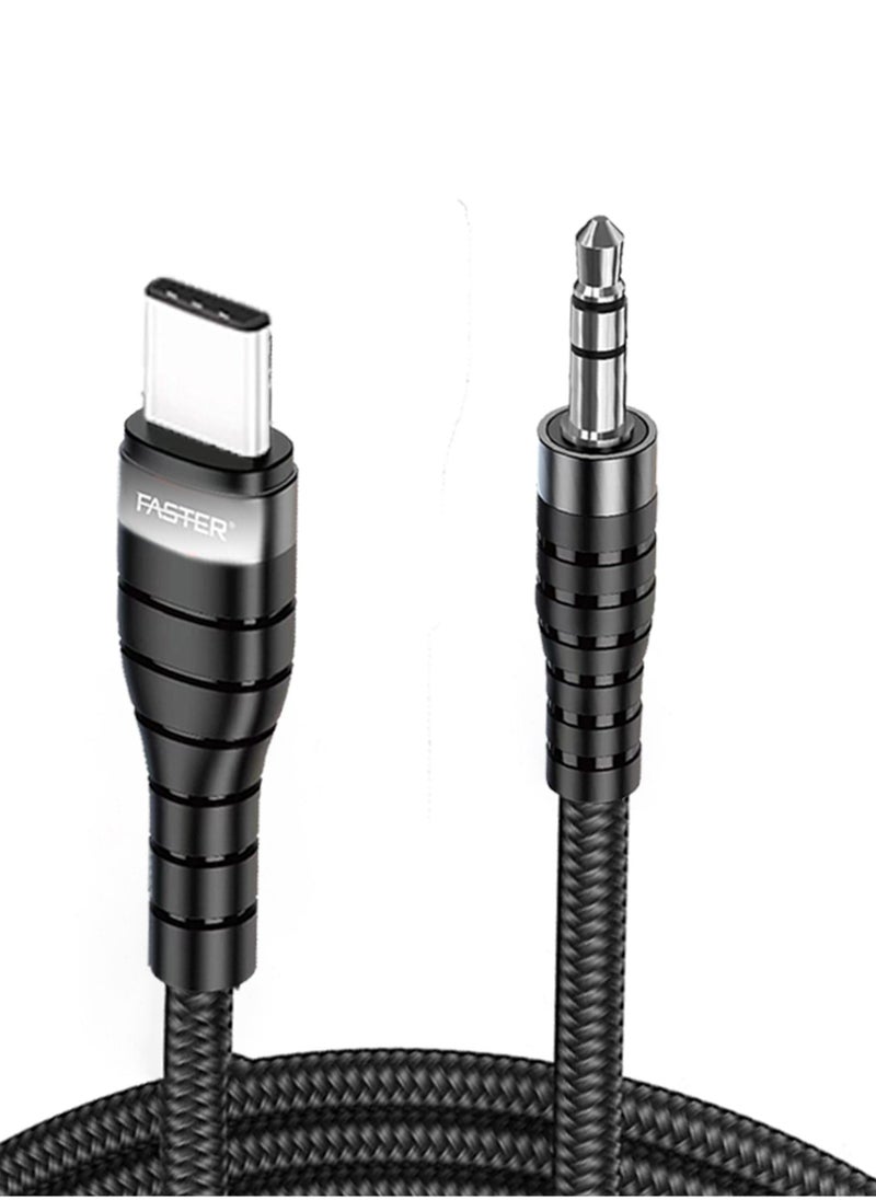 Faster - USB C to 3.5mm Cable DAC Type C to 3.5mm Headphone Adapter Audio Male Jack Plug Cable Car Stereo Adapter Compatible with iPad Pro 2021 Air 4, Samsung S21 Ultra S20 Note20 Tab S7, Google Pixel, Moto Z, - Image 1