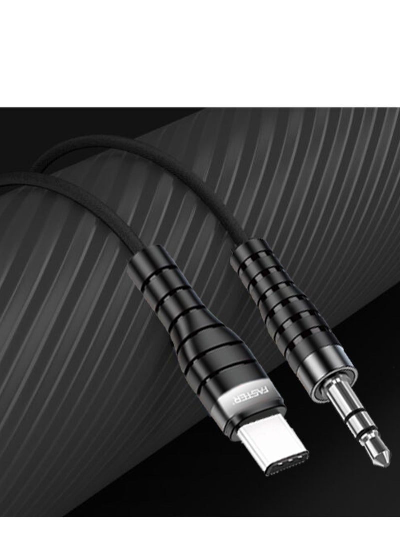 Faster - USB C to 3.5mm Cable DAC Type C to 3.5mm Headphone Adapter Audio Male Jack Plug Cable Car Stereo Adapter Compatible with iPad Pro 2021 Air 4, Samsung S21 Ultra S20 Note20 Tab S7, Google Pixel, Moto Z, - Image 1