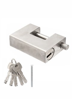 LAWAZIM Horizontal Beam Steel Padlock - Rectangle 74mm - Heavy Duty Anti-Theft Keyed Lock with 5 Keys, Rust-Resistant Monoblock Design for Outdoor Security, Garages, Storage Units, and Industrial Use  - Image 1