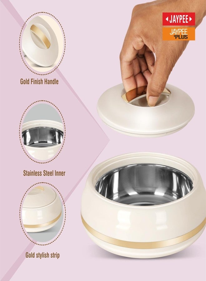 JAYPEE Alisa Neo 1250 ml Insulated Inner Stainless Steel Casserole |BPA Free | Food Grade | Easy to Carry | Easy to Store | Ideal for Chapatti | Casserole for roti, Best for Gifting Purpose,Golden - Image 4