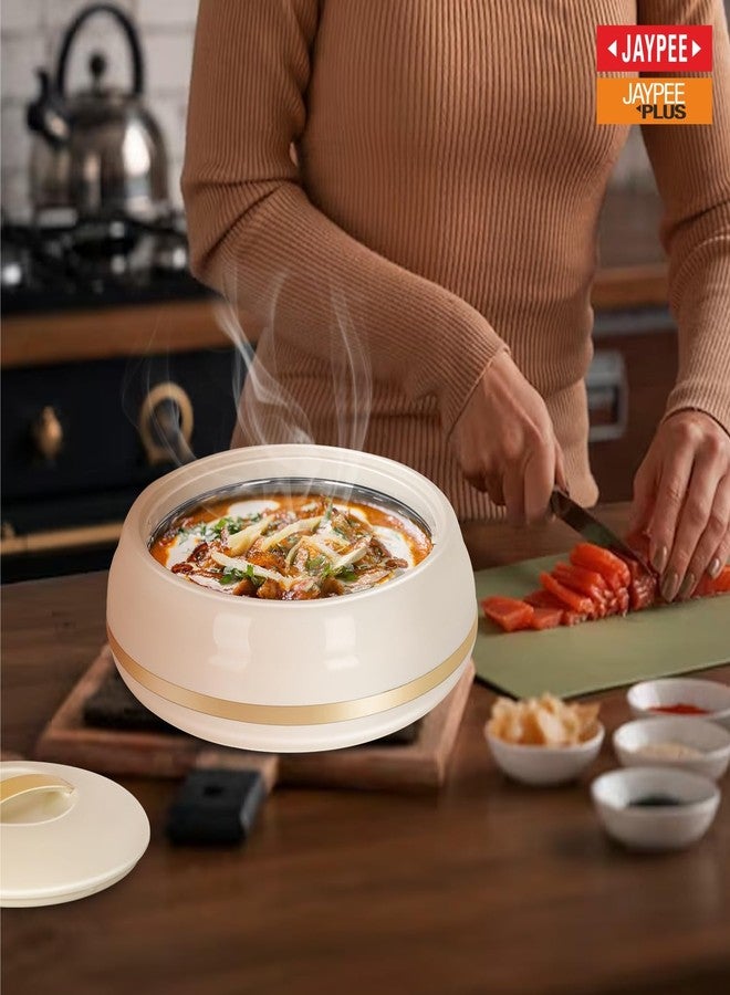 JAYPEE Alisa Neo 1250 ml Insulated Inner Stainless Steel Casserole |BPA Free | Food Grade | Easy to Carry | Easy to Store | Ideal for Chapatti | Casserole for roti, Best for Gifting Purpose,Golden - Image 2