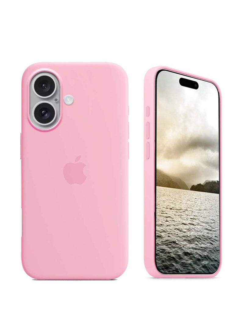 Wtech - Apple iPhone 16 2024 Premium Soft Liquid Silicone Case Cover - Hot Pink - Image 1